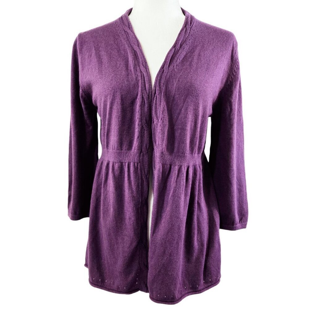Banana Republic NWT Purple Open Front Cardigan With Angora Rabbit Hair